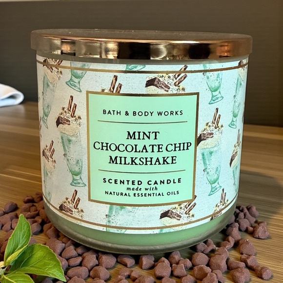Bath & Body Works Other - BATH AND BODY WORKS Mint Chocolate Chip Milkshake 3-Wick Candle
